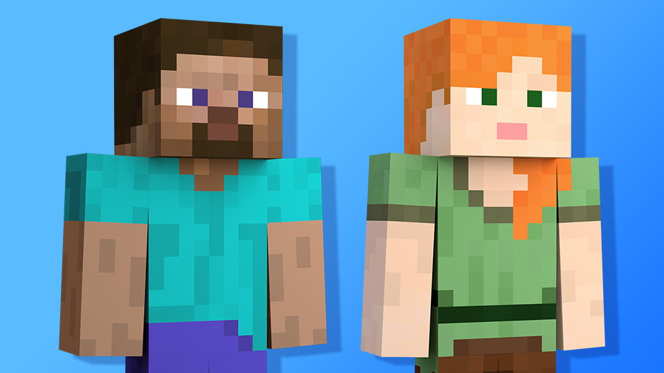 steve and alex from minecraft